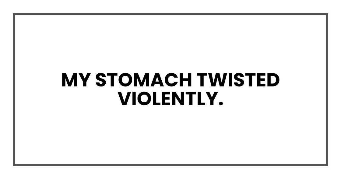 My stomach twisted violently.