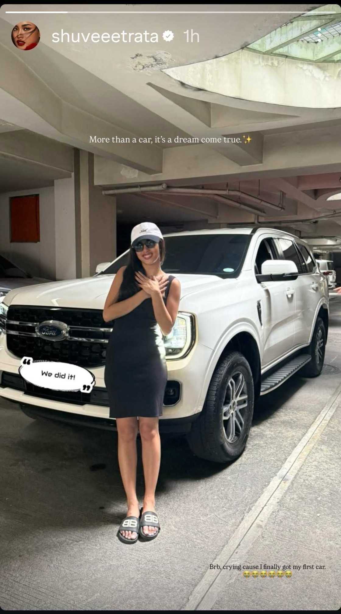 Shuvee Etrata buys her first car, shares inspiring posts