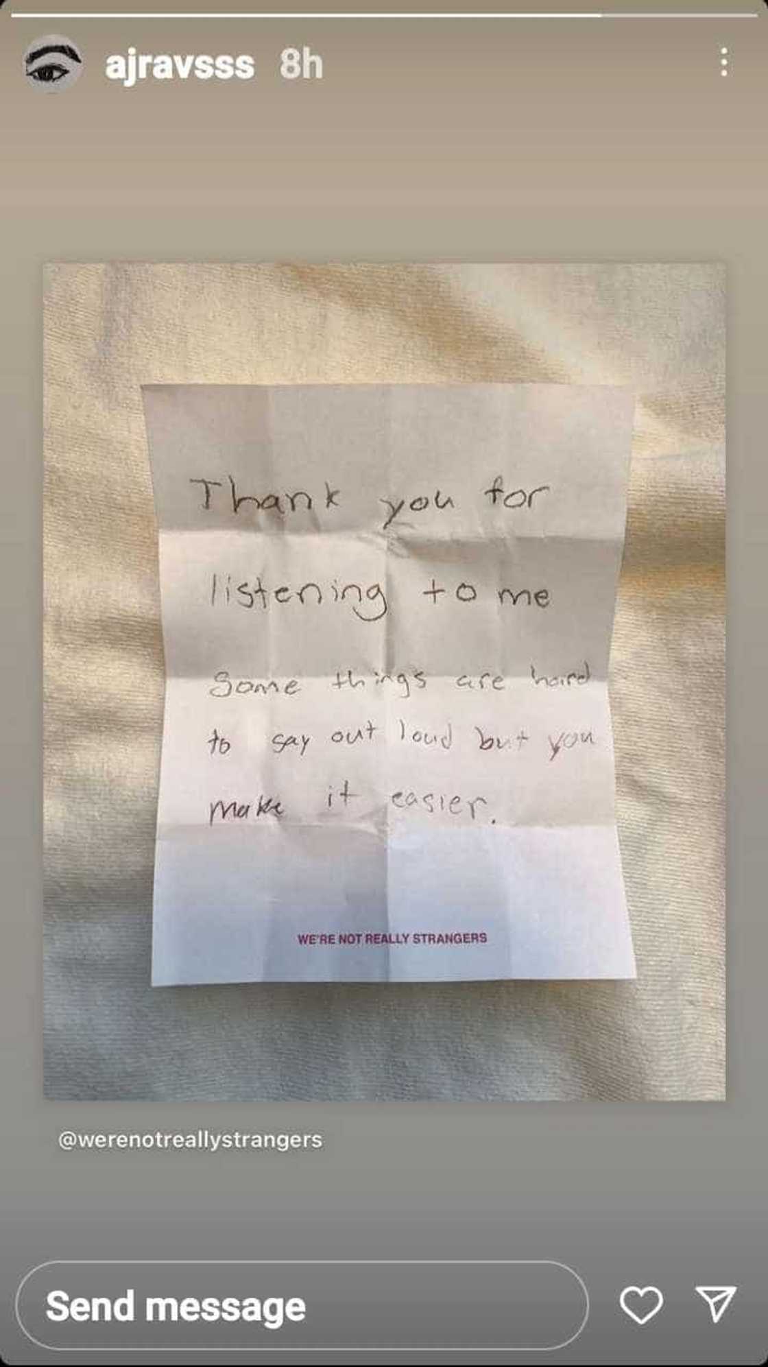 AJ Raval cryptically reposts photo of a thank-you note on social media AJ Raval cryptically reposts photo of a thank-you note on social media