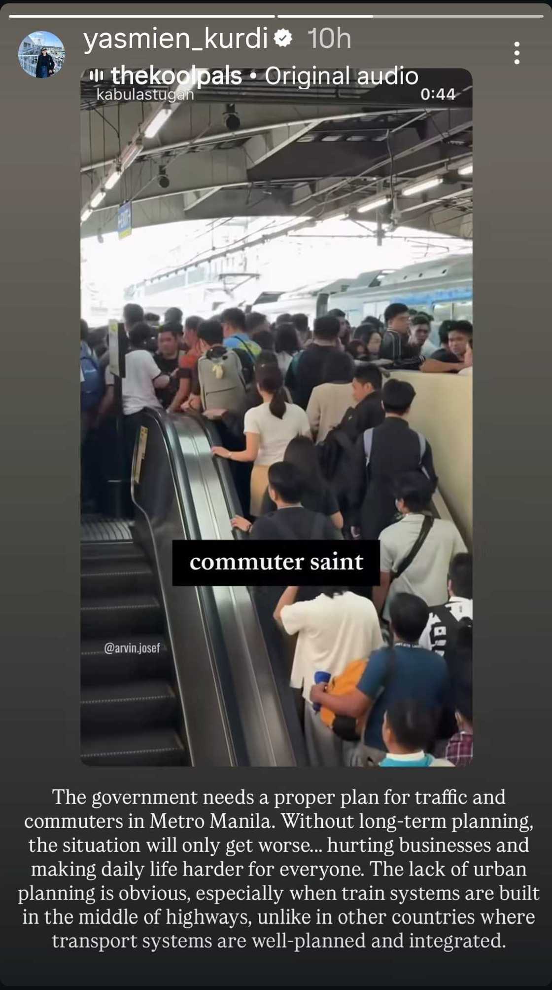 Yasmien Kurdi voices concern over worsening traffic and commuting woes