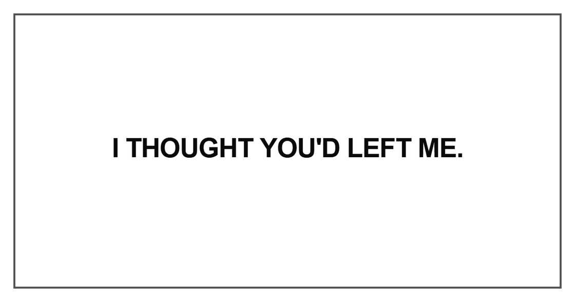 I thought you'd left me I thought you'd left me