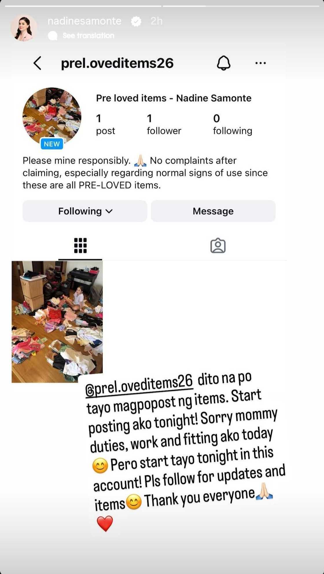 "Gusto po yata ng libre": Nadine Samonte, pumalag sa mga pumuna sa kanyang pre-loved goods "Gusto po yata ng libre": Nadine Samonte, pumalag sa mga pumuna sa kanyang pre-loved goods