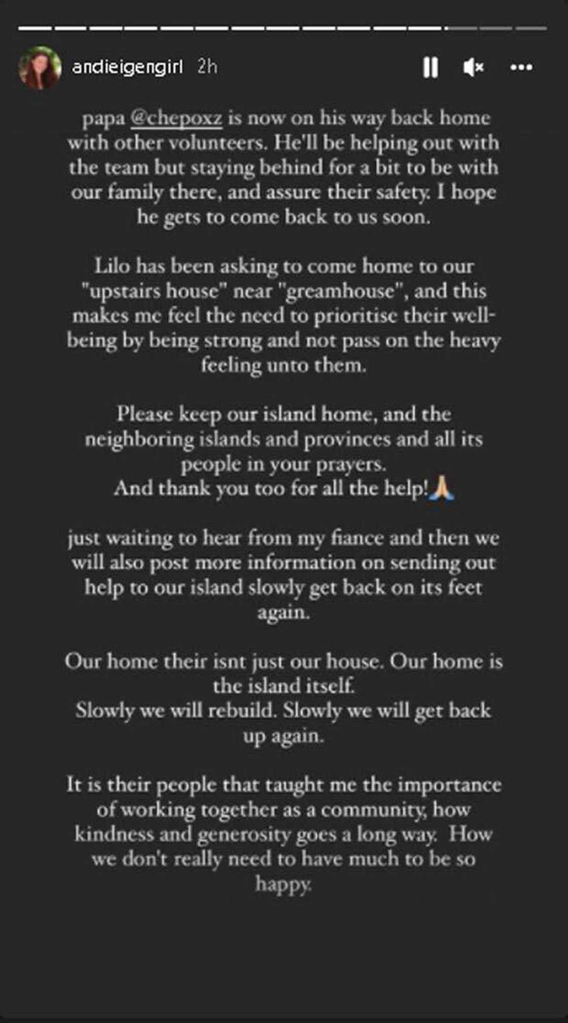 Lilo, gusto nang umuwi sa "upstairs house" sa Siargao; Andi, pinapatatag ang sarili Lilo, gusto nang umuwi sa "upstairs house" sa Siargao; Andi, pinapatatag ang sarili