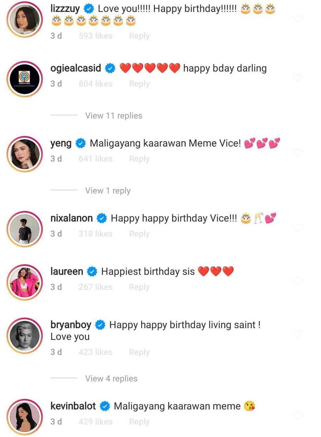 Ivana Alawi, Marian Rivera, other celebs send sweet birthday messages to Vice Ganda Ivana Alawi, Marian Rivera, other celebs send sweet birthday messages to Vice Ganda