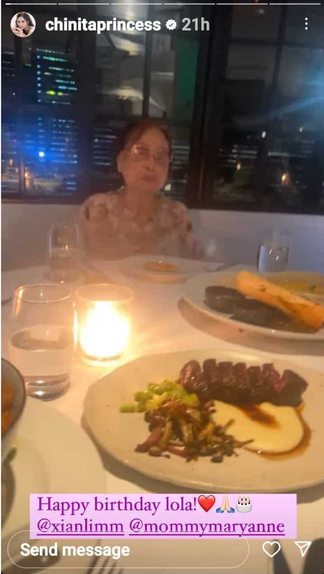 Kim Chiu joins celebration of Xian Lim's grandmom's 88th birthday Kim Chiu joins celebration of Xian Lim's grandmom's 88th birthday
