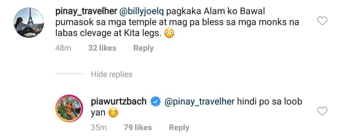 Pia Wurtzbach, sinagot ang mga netizens na pumuna sa kanyang suot sa Bangkok temple Pia Wurtzbach, sinagot ang mga netizens na pumuna sa kanyang suot sa Bangkok temple