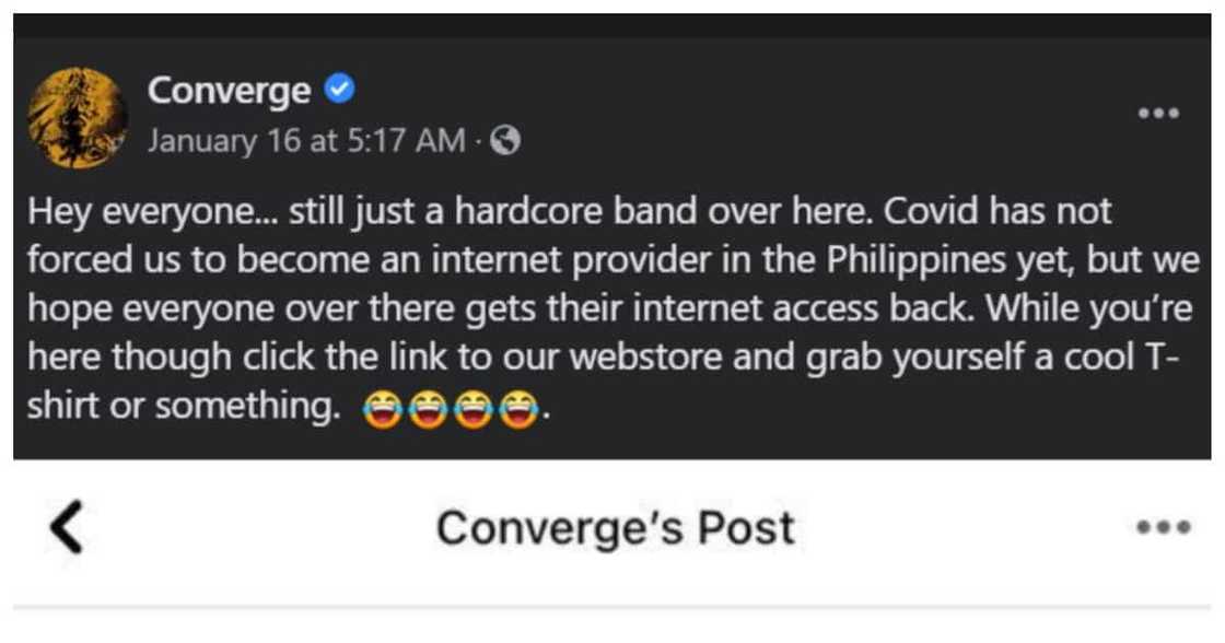 US punk band na 'Converge', napagkamalang internet provider ng mga Pinoy US punk band na 'Converge', napagkamalang internet provider ng mga Pinoy