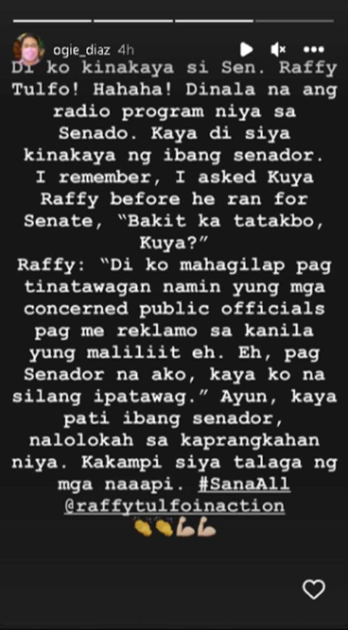 Ogie Diaz, sinabing di umano kinaya ng ibang senador si Sen. Raffy Tulfo: “Pati ibang senador, nalolokah”