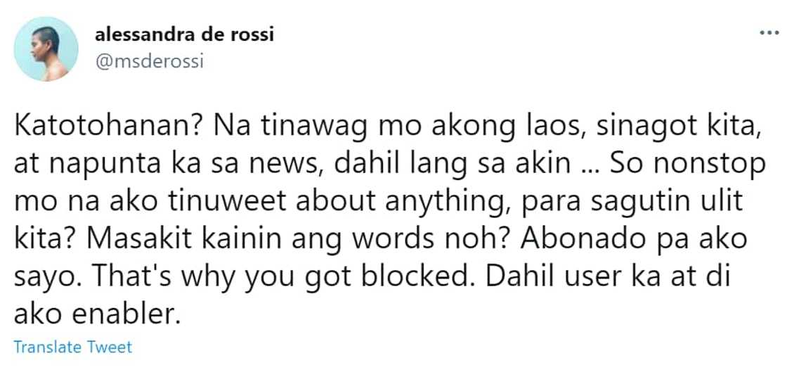 Alessandra De Rossi fires back at basher asking if it hurts to hear the truth Alessandra De Rossi fires back at basher asking if it hurts to hear the truth