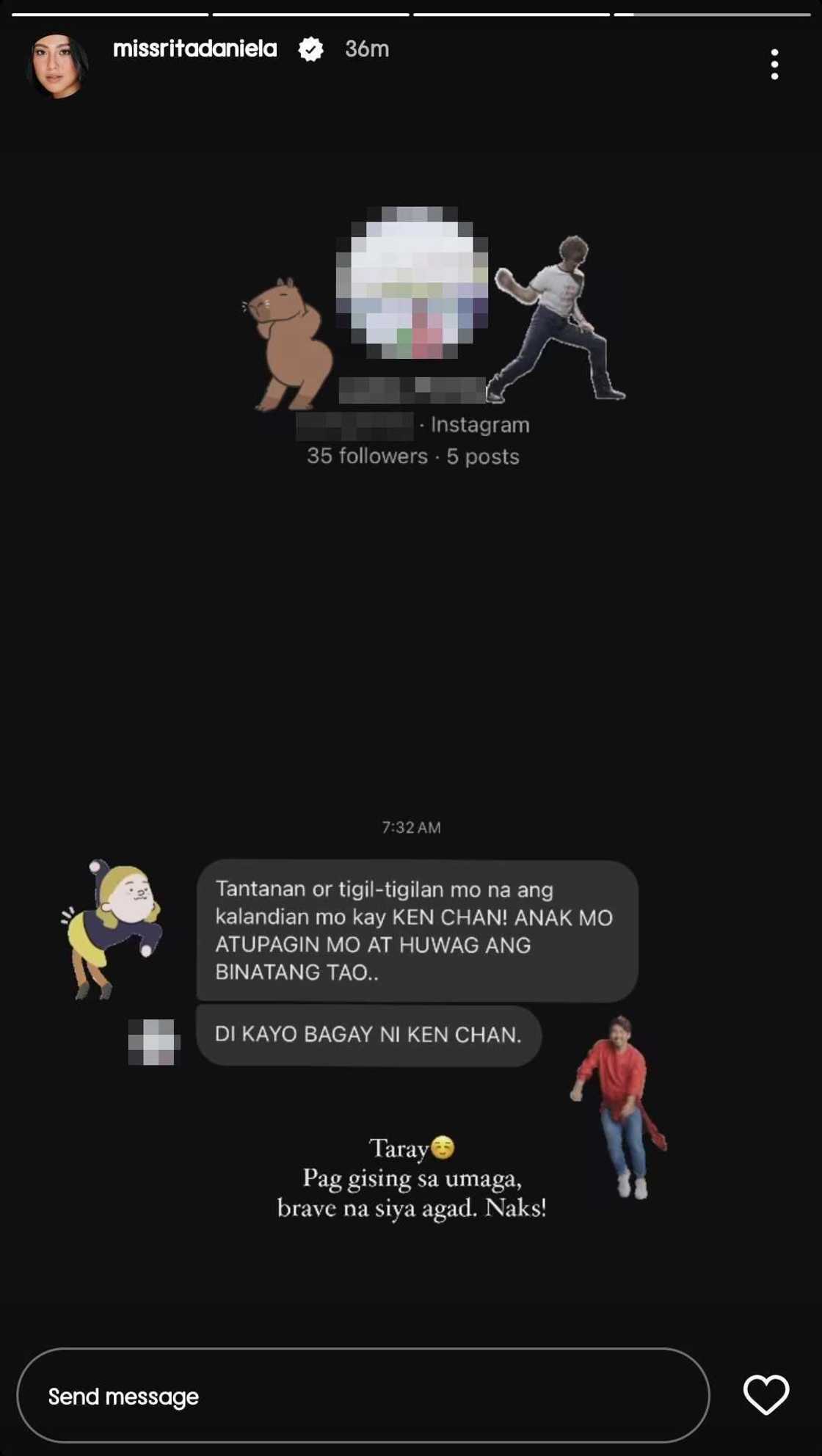 Rita Daniela, ipinakita ang PM ng isang basher sa kanya: "Anak mo atupagin mo" Rita Daniela, ipinakita ang PM ng isang basher sa kanya: "Anak mo atupagin mo"