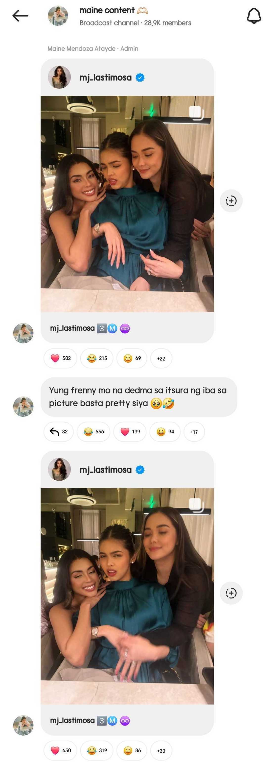 Maine Mendoza, napa-comment sa candid pictures na ipinost ni MJ Lastimosa