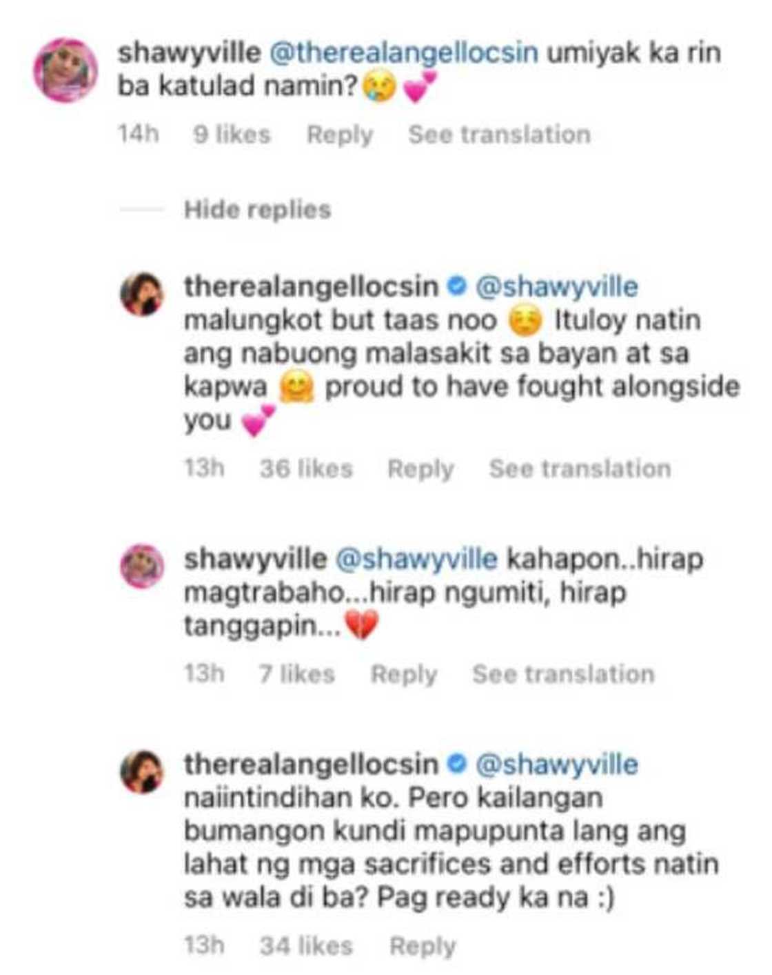 Angel Locsin, patuloy na pinapatatag ang loob ng malungkot na Kakampink: "Proud to have fought alongside you" Angel Locsin, patuloy na pinapatatag ang loob ng malungkot na Kakampink: "Proud to have fought alongside you"