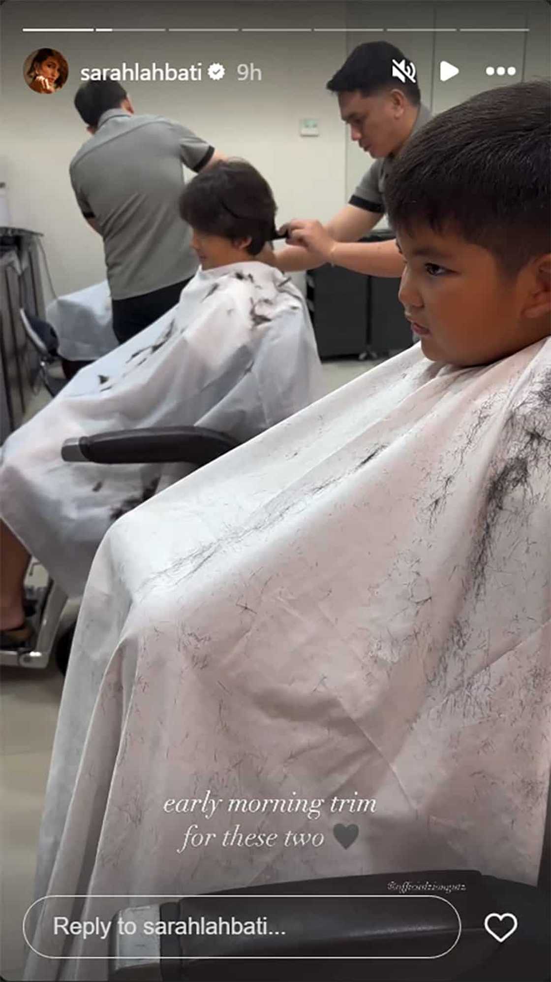 Sarah Lahbati, ibinahagi ang video ng mga anak na behave habang nagpapagupit: “Early morning trim”