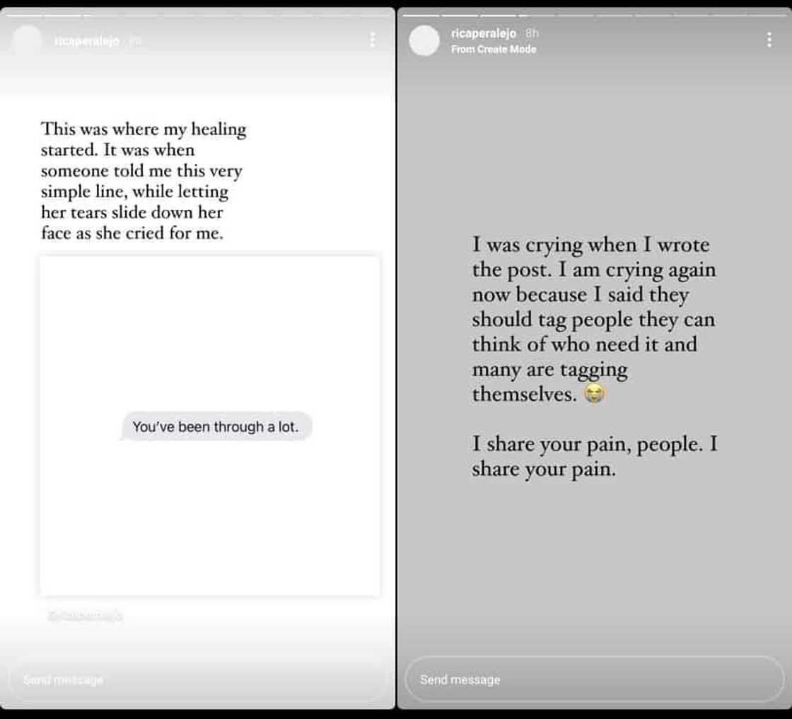 Rica Peralejo, naiyak sa kanyang "you've been through a lot" post; celebrities, nag-react Rica Peralejo, naiyak sa kanyang "you've been through a lot" post; celebrities, nag-react