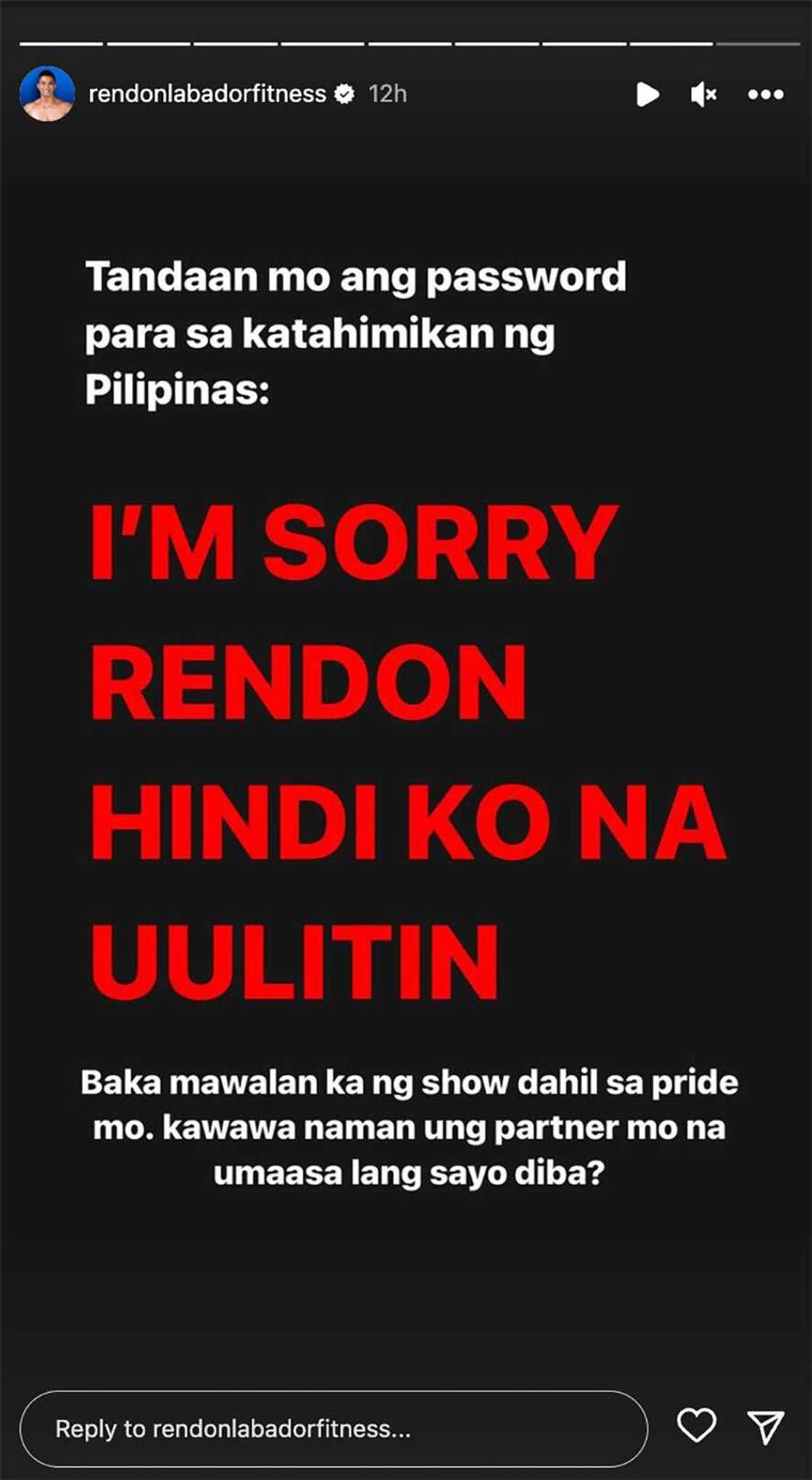 Rendon Labador, tinuruan si Vice Ganda paano humingi ng sorry: “I’m sorry Rendon, di ko na uulitin”