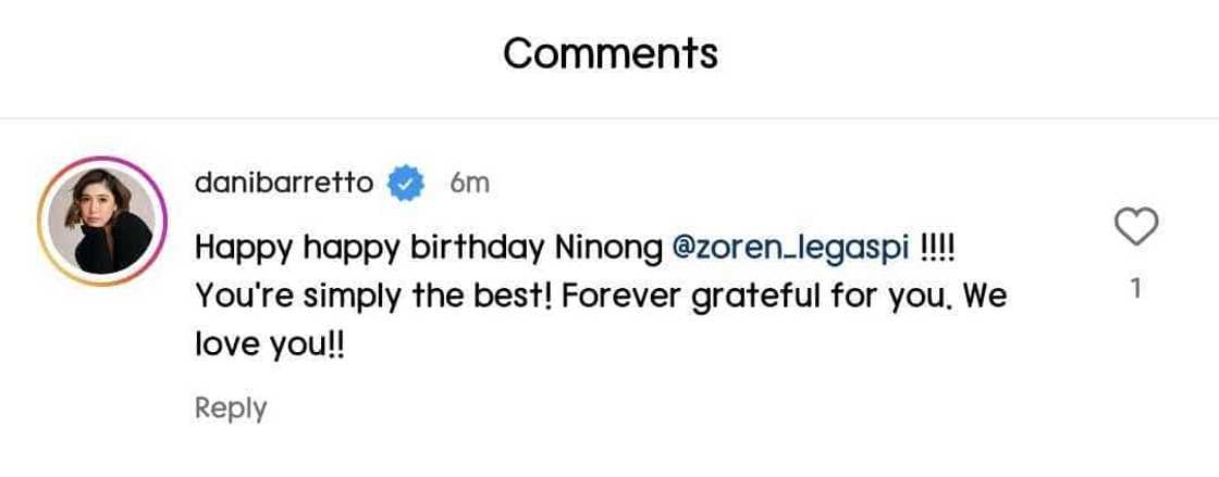 Dani Barretto, may sweet na birthday message para kay Zoren Legaspi Dani Barretto, may sweet na birthday message para kay Zoren Legaspi