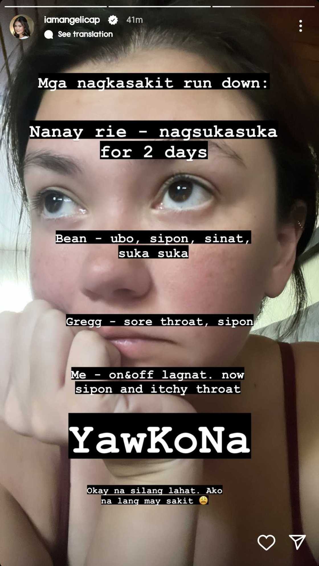 Angelica Panganiban, nagbigay ng "run down" kung sino mga nagkasakit sa bahay Angelica Panganiban, nagbigay ng "run down" kung sino mga nagkasakit sa bahay