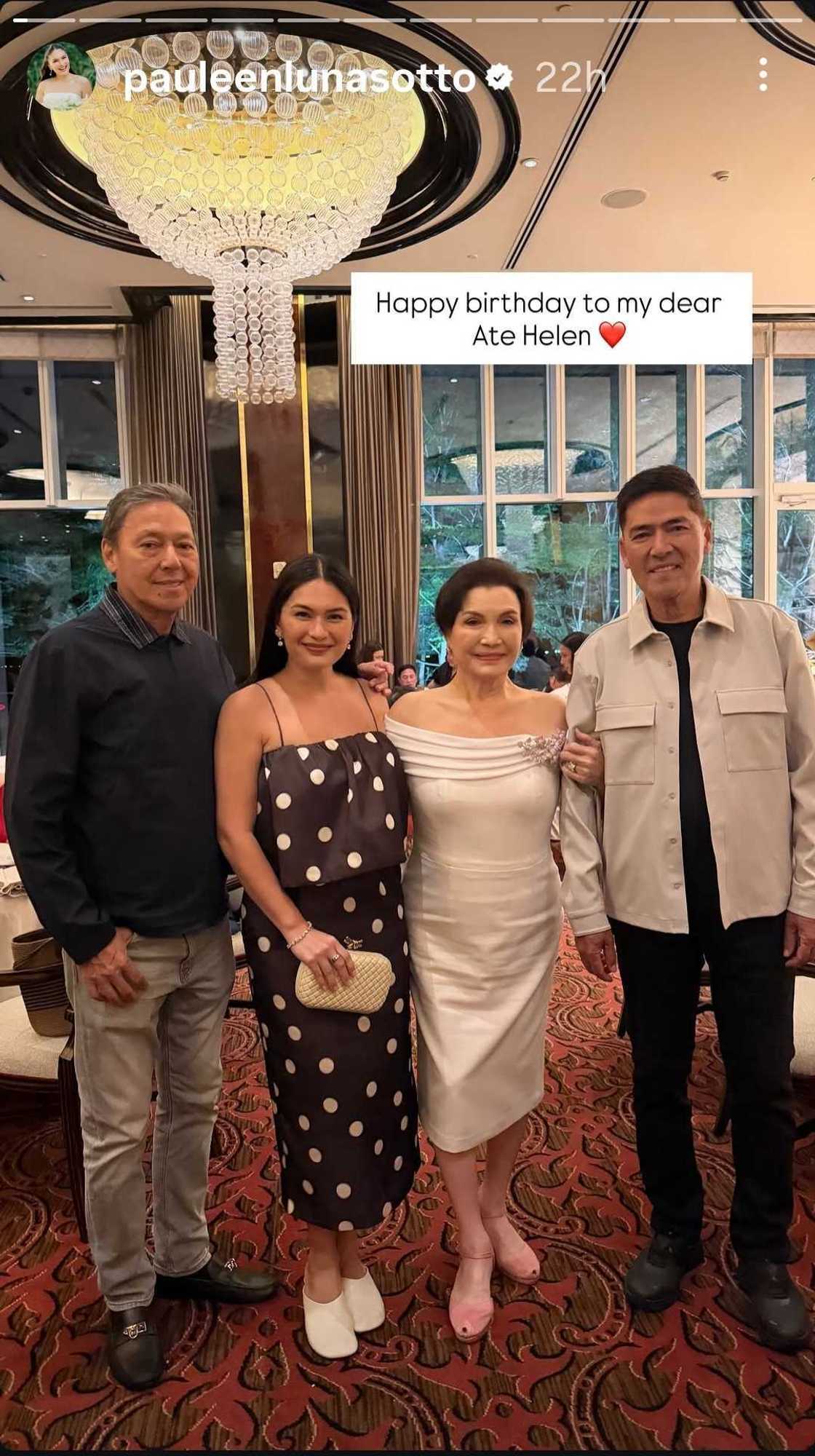 Helen Gamboa, ipinagdiwang ang 81st birthday; Pauleen Luna, ipinasilip ang celebration