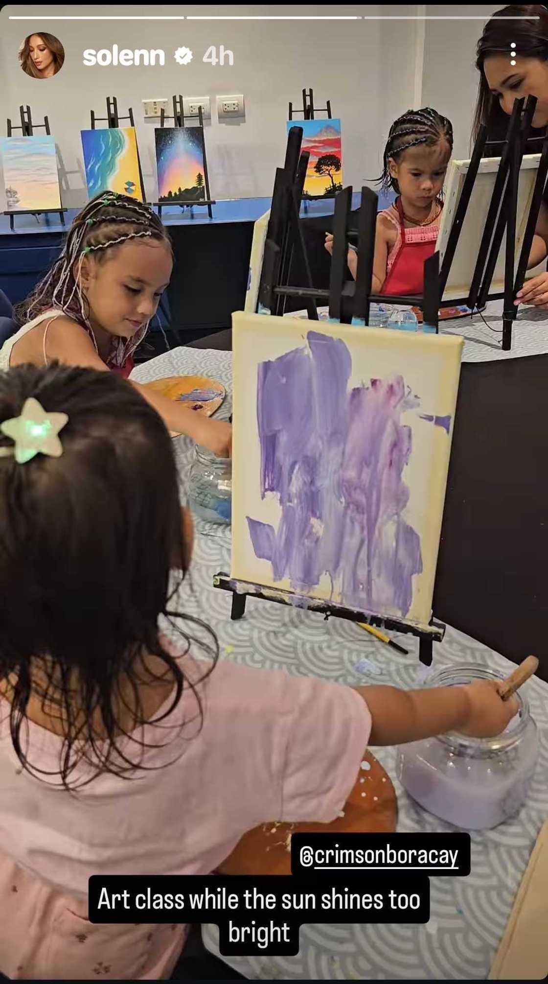 Solenn Heussaff, ipinasilip ang art class nina Tili, Dahlia at Maëlys