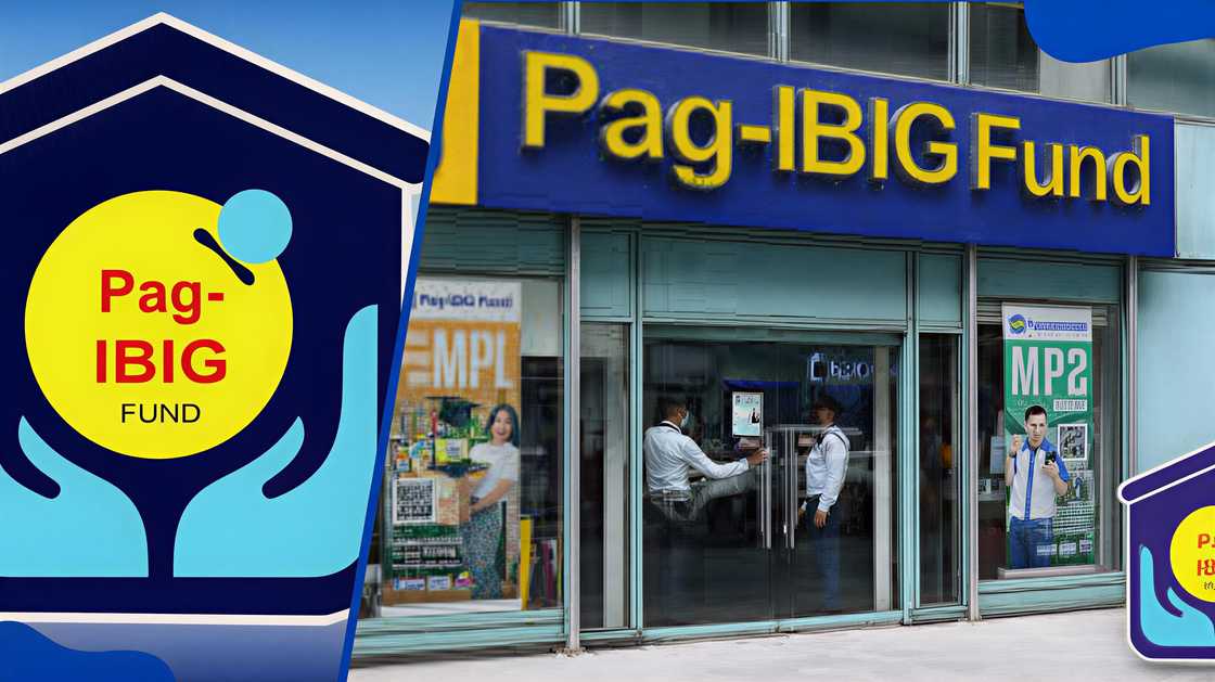 The Pag-IBIG logo and branch office The Pag-IBIG logo and branch office