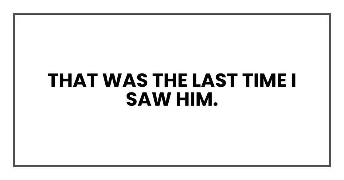 That was the last time I saw him. That was the last time I saw him.