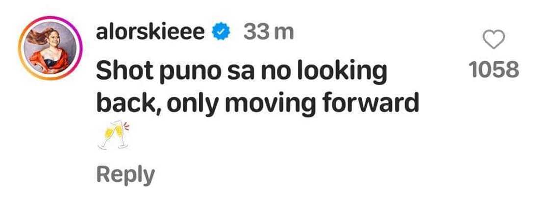 Alora Sasam sa latest post ni Kathryn Bernardo: “Shot puno sa no looking back” Alora Sasam sa latest post ni Kathryn Bernardo: “Shot puno sa no looking back”