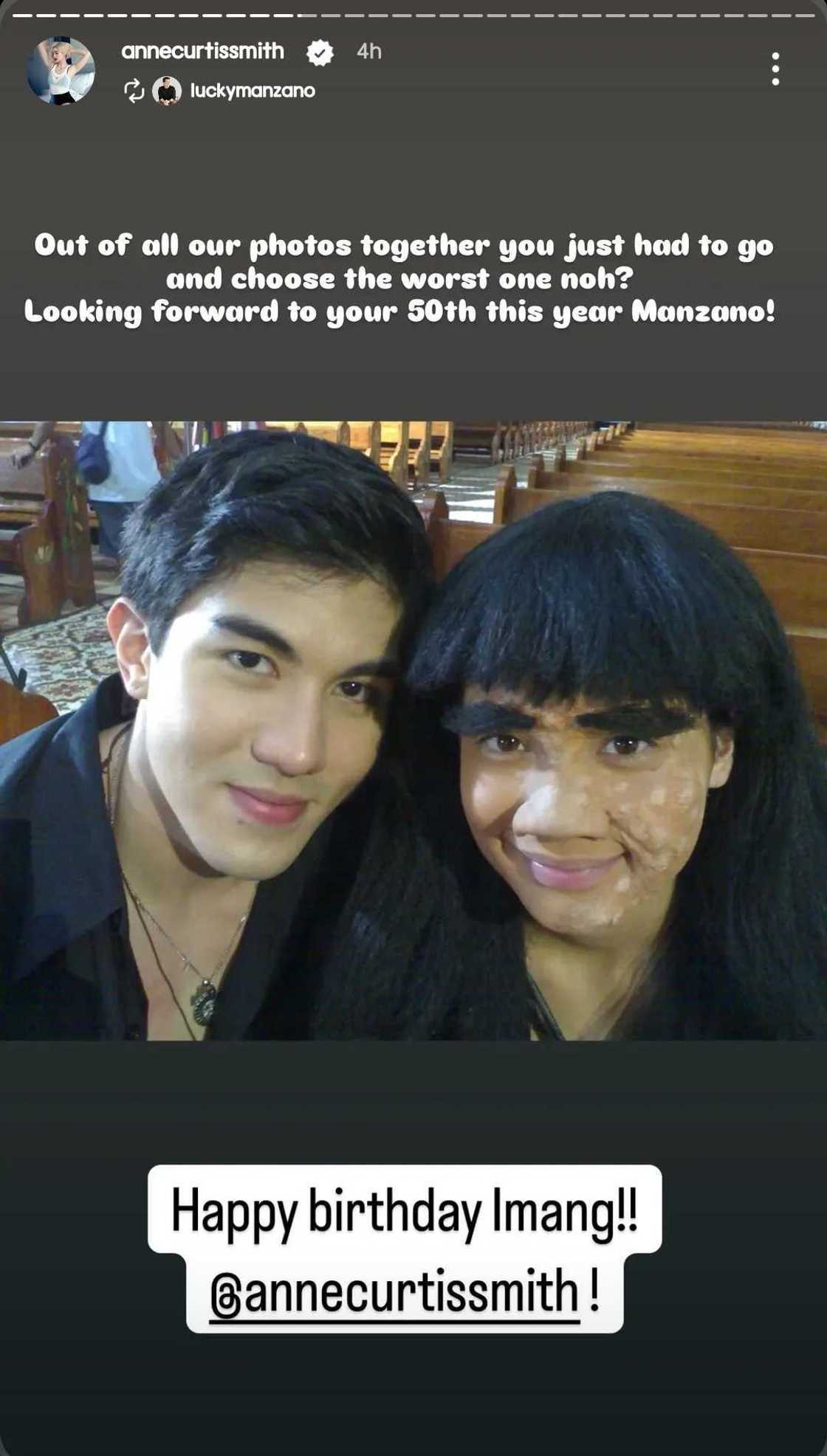 Anne Curtis, nawindang sa napiling photo ni Luis Manzano para sa birthday post niya Anne Curtis, nawindang sa napiling photo ni Luis Manzano para sa birthday post niya