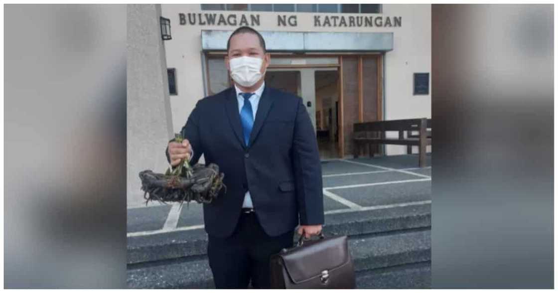 Abogado, buong pusong tinanggap ang mga alimangong ibinayad ng kliyente Abogado, buong pusong tinanggap ang mga alimangong ibinayad ng kliyente