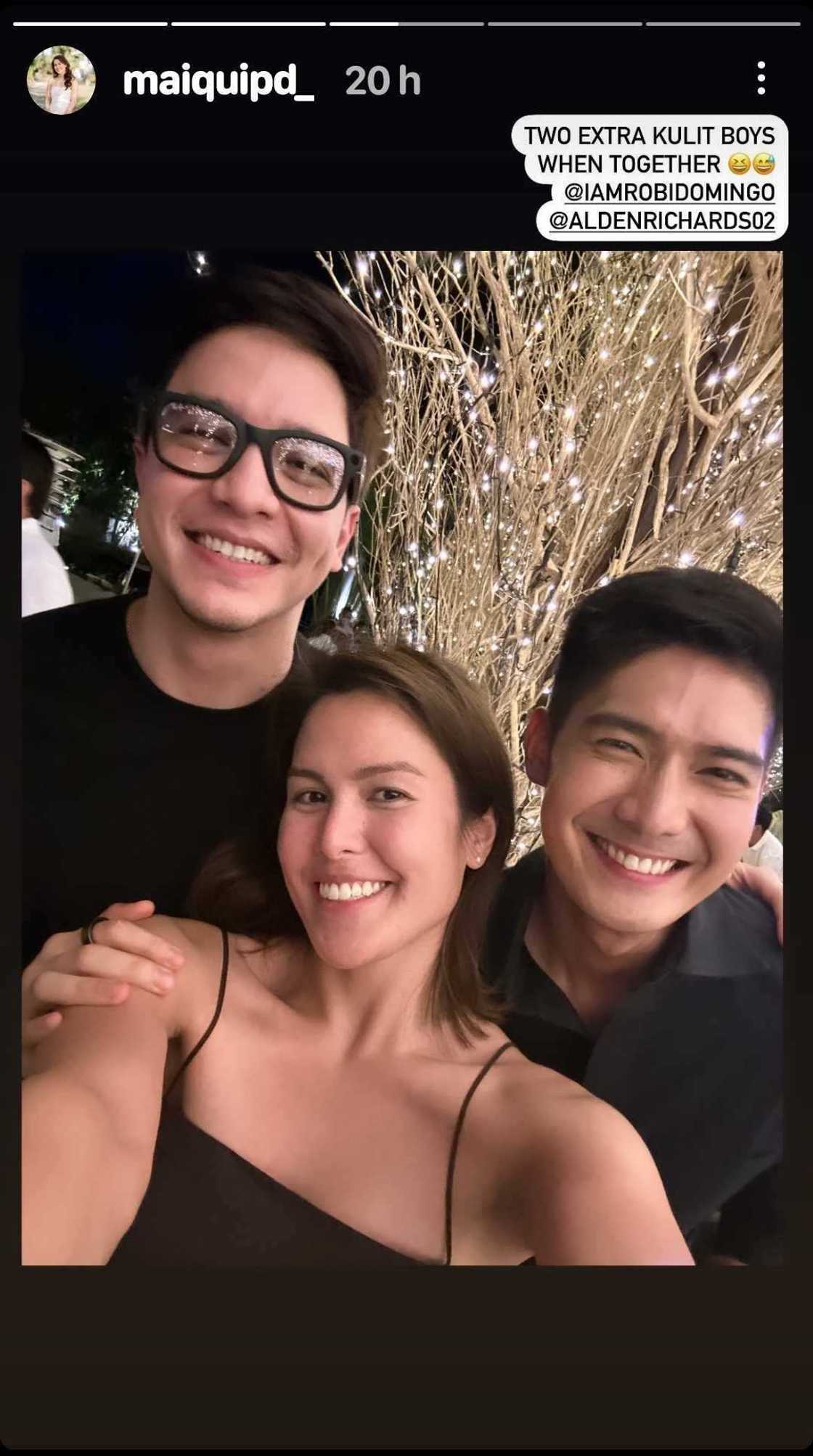 Robi Domingo’s wife Maiqui Pineda shares lovely snap with Alden Richards