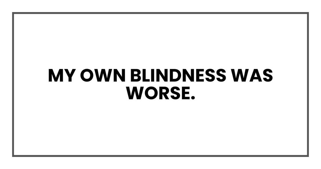 Painful realisation.