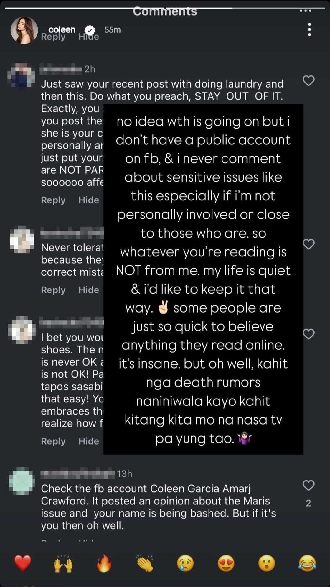 Coleen Garcia, napa-"WTH" sa mga comments na natatanggap tungkol sa "Maris" isyu Coleen Garcia, napa-"WTH" sa mga comments na natatanggap tungkol sa "Maris" isyu