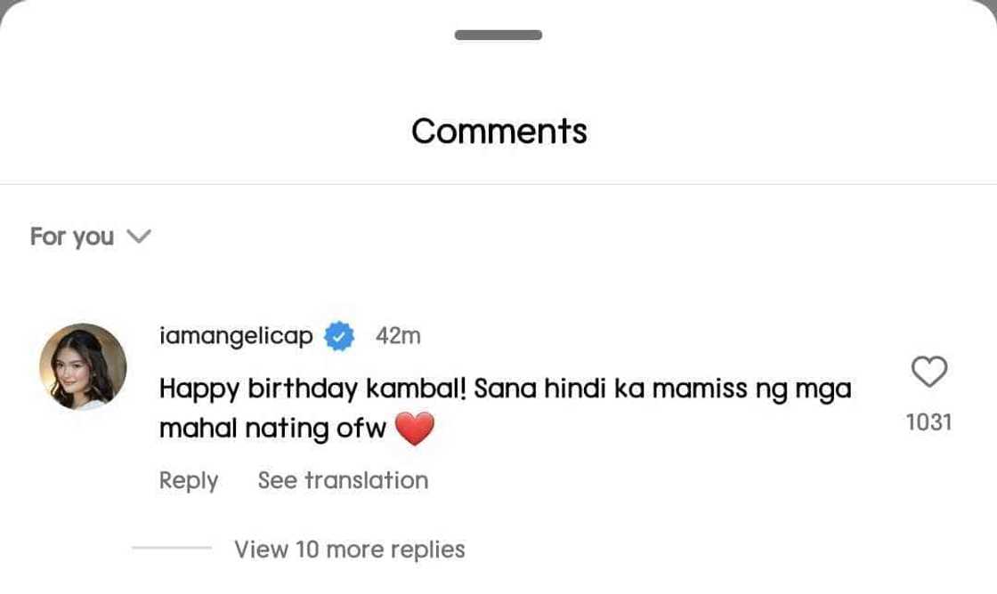 Angelica Panganiban, biniro si Anne Curtis tungkol sa mga OFW sa kanyang birthday