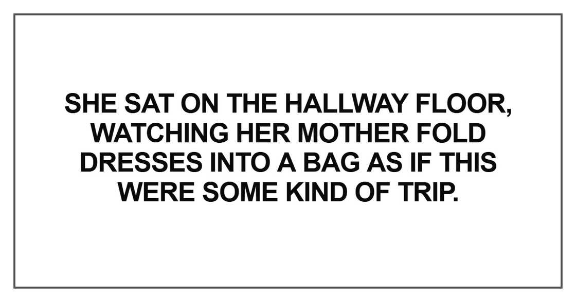 She sat on the hallway floor
