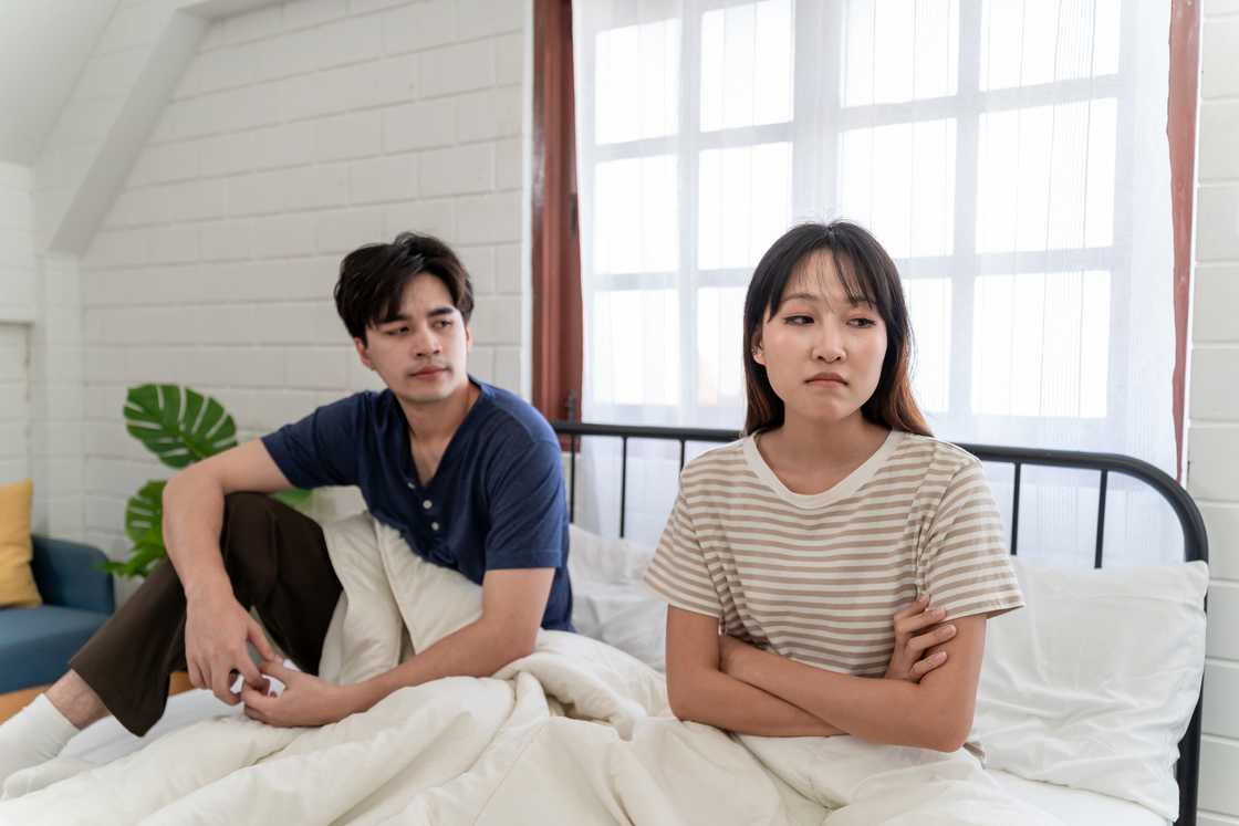 A couple is arguing A couple is arguing