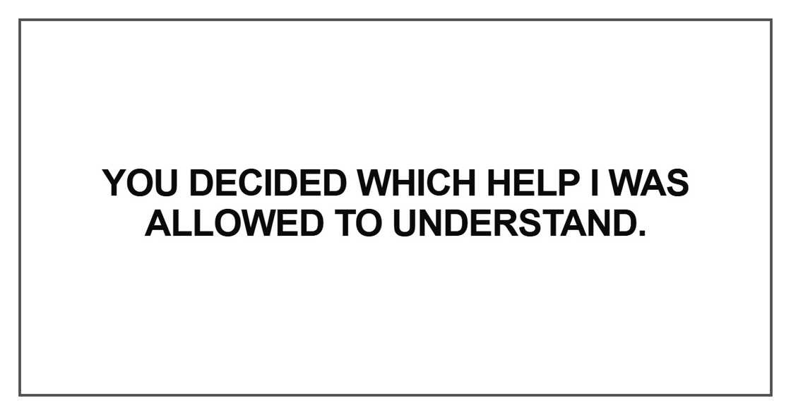 You decided which help You decided which help