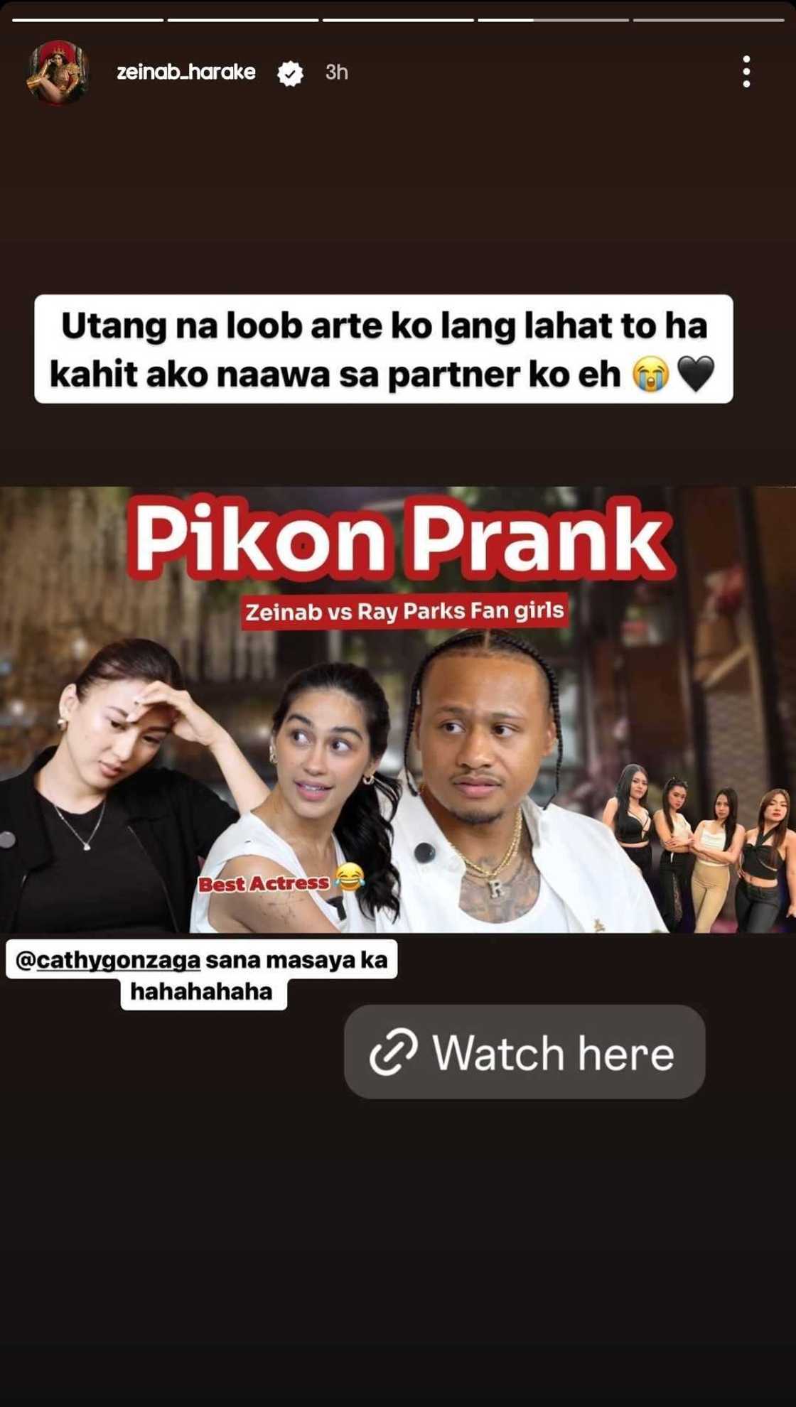 Zeinab Harake, may inamin matapos i-prank si Ray Parks sa vlog ni Alex Gonzaga