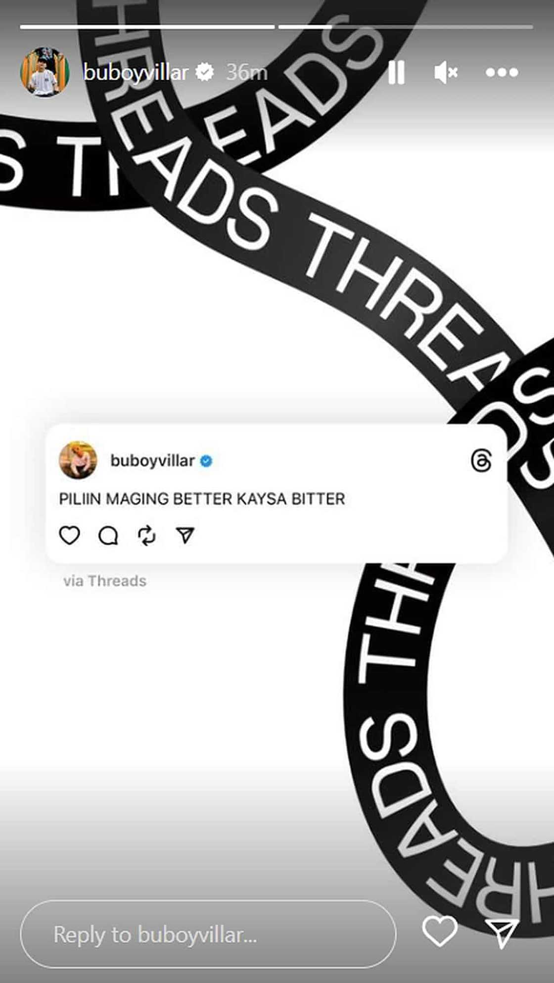 Buboy Villar, nagbahagi ng mensahe: "Piliin maging better kaysa bitter" Buboy Villar, nagbahagi ng mensahe: "Piliin maging better kaysa bitter"