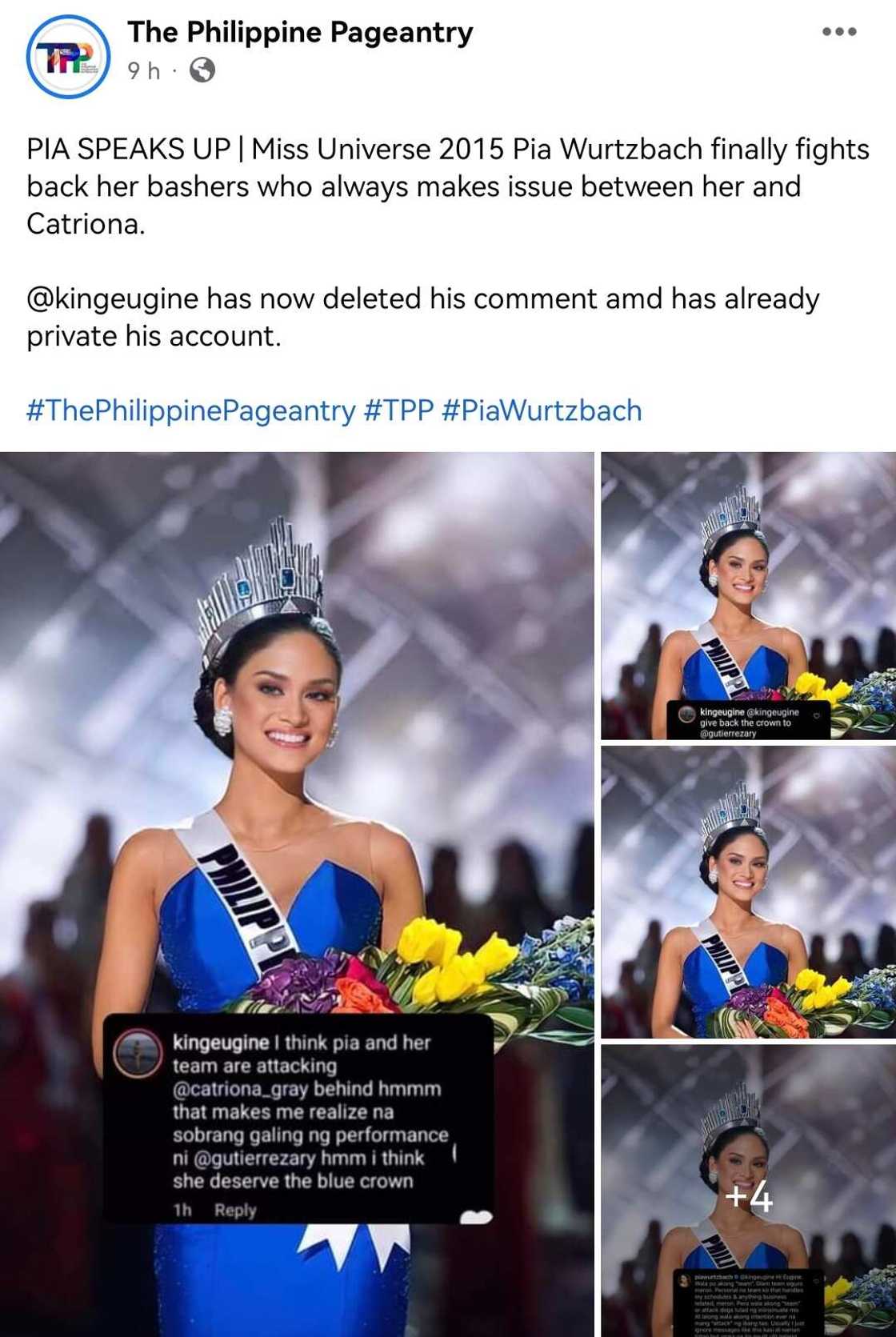 Pia Wurtzbach, rumesbak sa mga bashers na gumagawa ng isyu ukol sa kanya at kay Catriona Gray: “Bakit ako?”