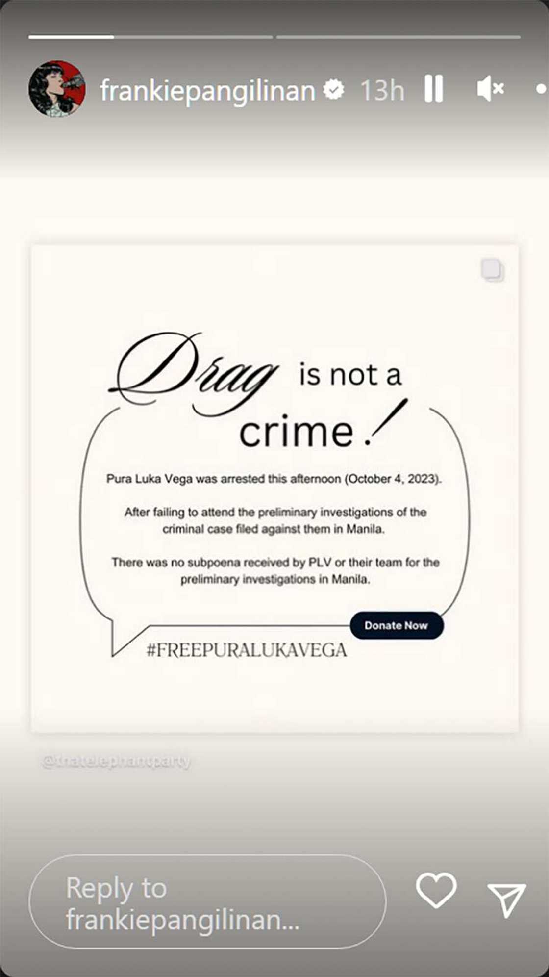 Frankie Pangilinan, tila nagpahayag na rin ng pagsuporta sa panawagang “Free Pura Luka Vega” Frankie Pangilinan, tila nagpahayag na rin ng pagsuporta sa panawagang “Free Pura Luka Vega”