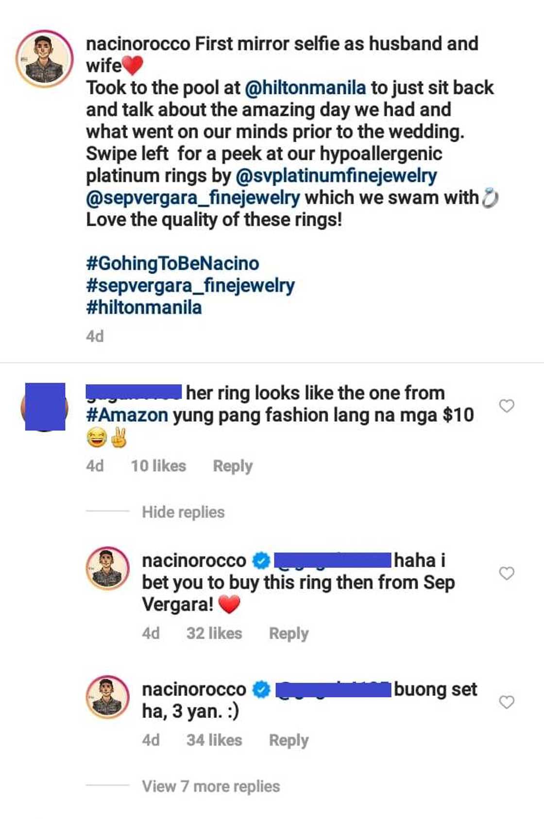 Rocco Nacino takes swipe at basher who criticize his wife’s wedding ring Rocco Nacino takes swipe at basher who criticize his wife’s wedding ring
