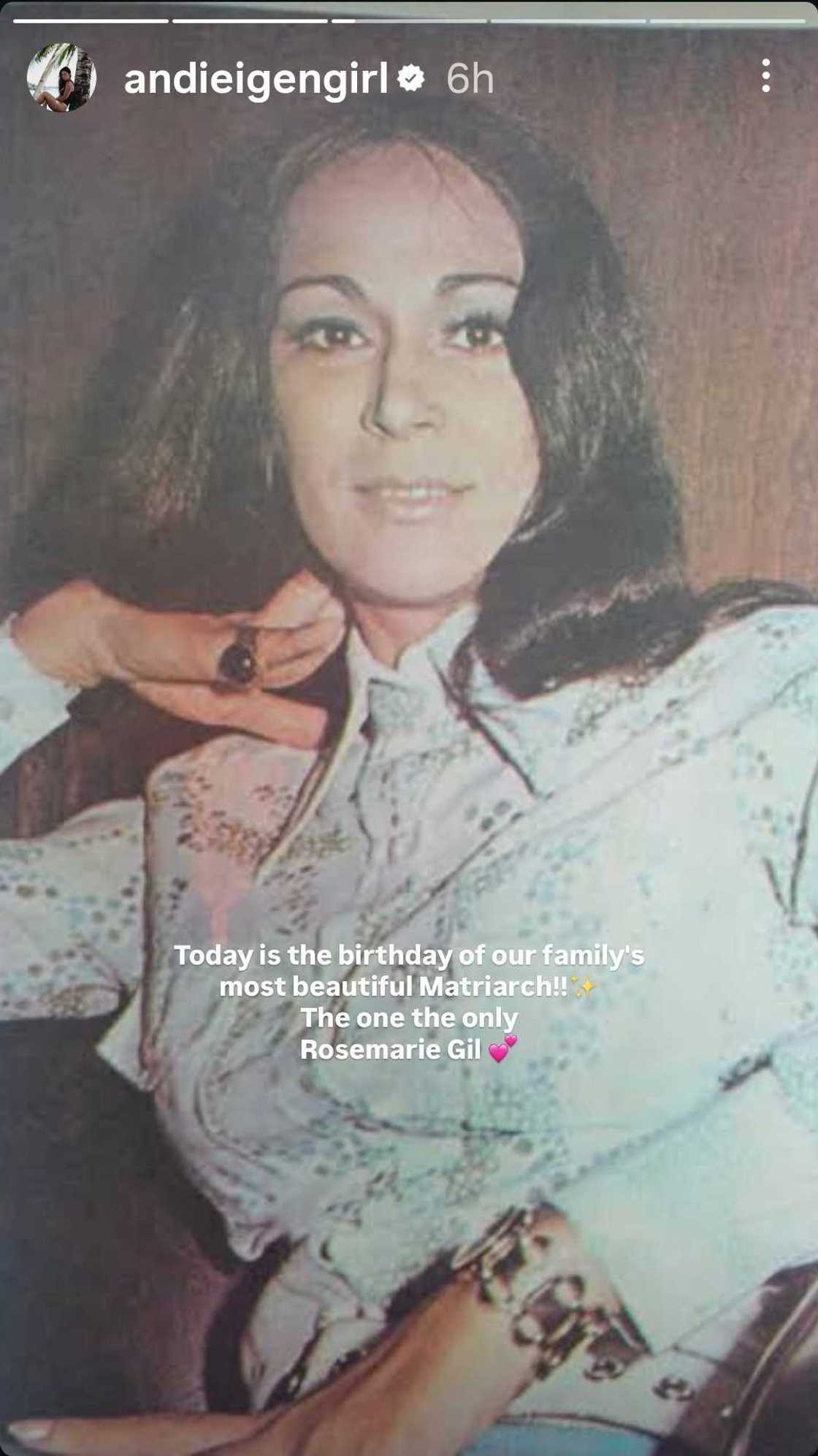 Andi Eigenmann, may sweet birthday tribute para kay Rosemarie Gil Andi Eigenmann, may sweet birthday tribute para kay Rosemarie Gil