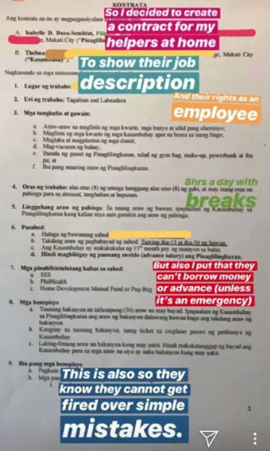 Detalyado! Isabelle Daza, ipinakita ang kopya ng kontrata ng kanyang mga kasambahay Detalyado! Isabelle Daza, ipinakita ang kopya ng kontrata ng kanyang mga kasambahay