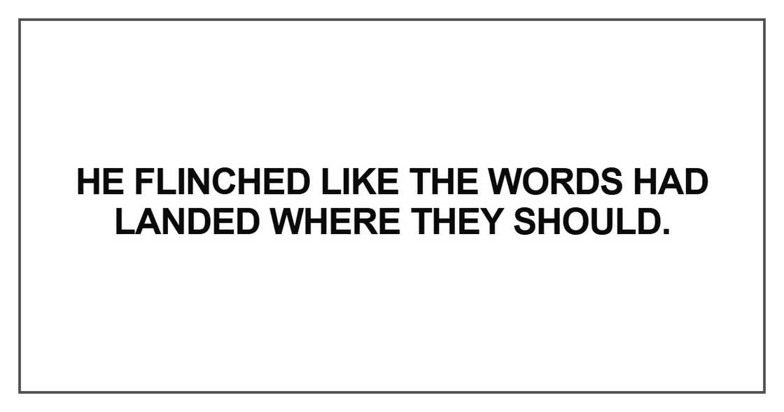 He flinched like the words