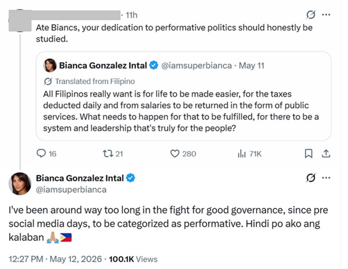 Bianca Gonzalez, sinagot ang "performative" remark tungkol sa kanya