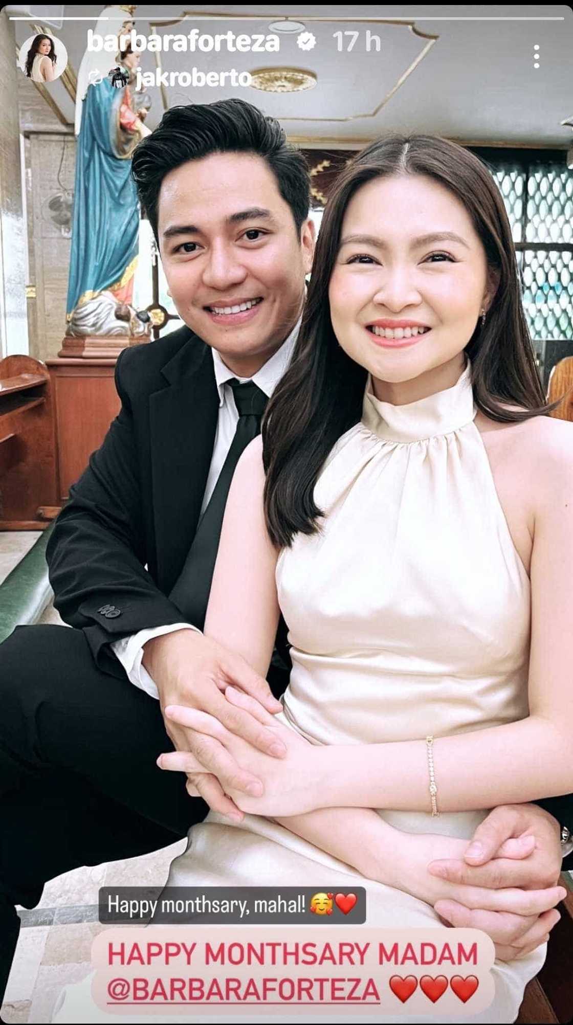 Barbie Forteza at Jak Roberto, nagpalitan ng sweet posts sa monthsary nila