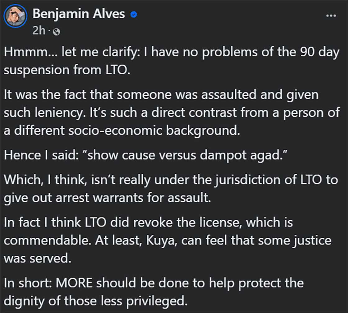 Benjamin Alves reacts to 90-day suspension of viral pickup truck driver