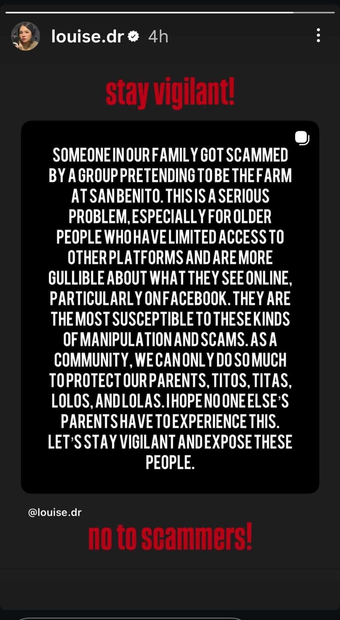 Louise Delos Reyes, nagbabala vs scammers: “I hope no one else's parents have to experience this” Louise Delos Reyes, nagbabala vs scammers: “I hope no one else's parents have to experience this”