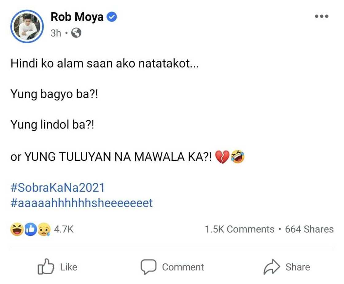 Rob Moya, nag-post tungkol sa pagsisisi sa gitna ng pag-oo ni Toni Fowler kay Vince Flores