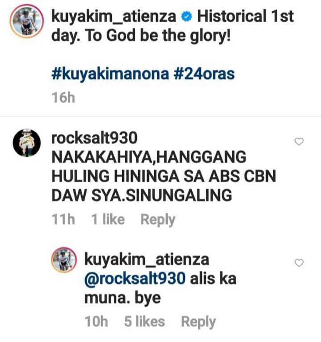 Kuya Kim Atienza claps back at basher of his 1st day on 24 Oras: “alis ka muna” Kuya Kim Atienza claps back at basher of his 1st day on 24 Oras: “alis ka muna”
