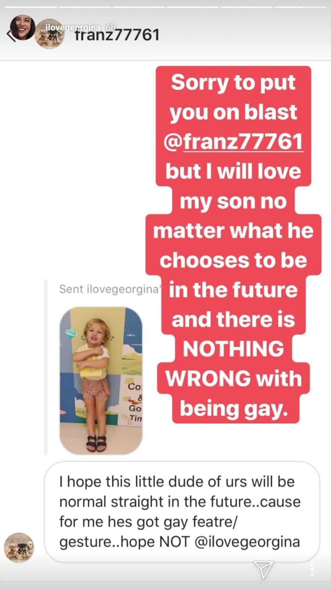 Georgina Wilson bravely responds to netizen who bashed her son Georgina Wilson bravely responds to netizen who bashed her son